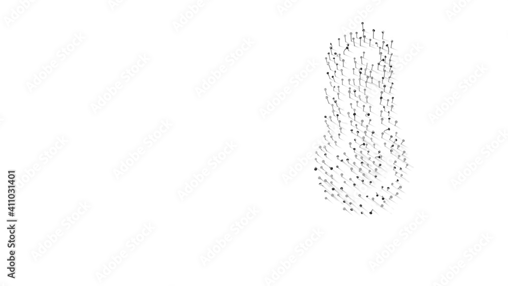 3d rendering of nails in shape of symbol of thermometer full with shadows isolated on white background 3d rendering of nails in shape of symbol of thermometer full with shadows isolated on white background