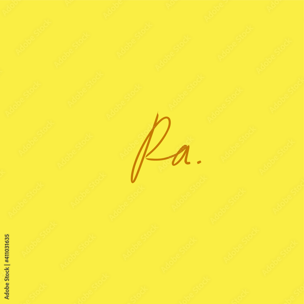 Fototapeta premium R a initial handwriting logo for identity