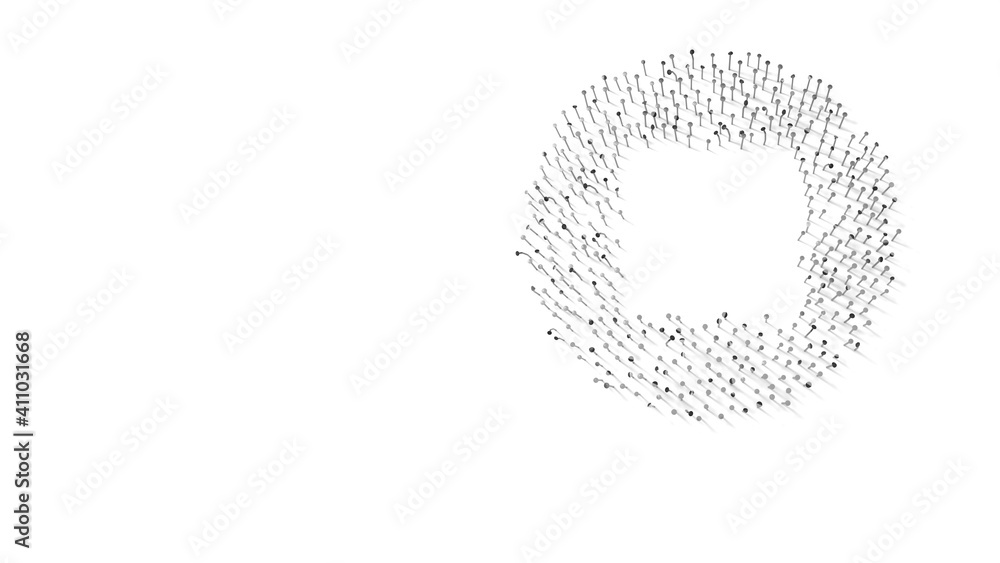 3d rendering of nails in shape of symbol of stop with shadows isolated on white background 3d rendering of nails in shape of symbol of stop with shadows isolated on white background