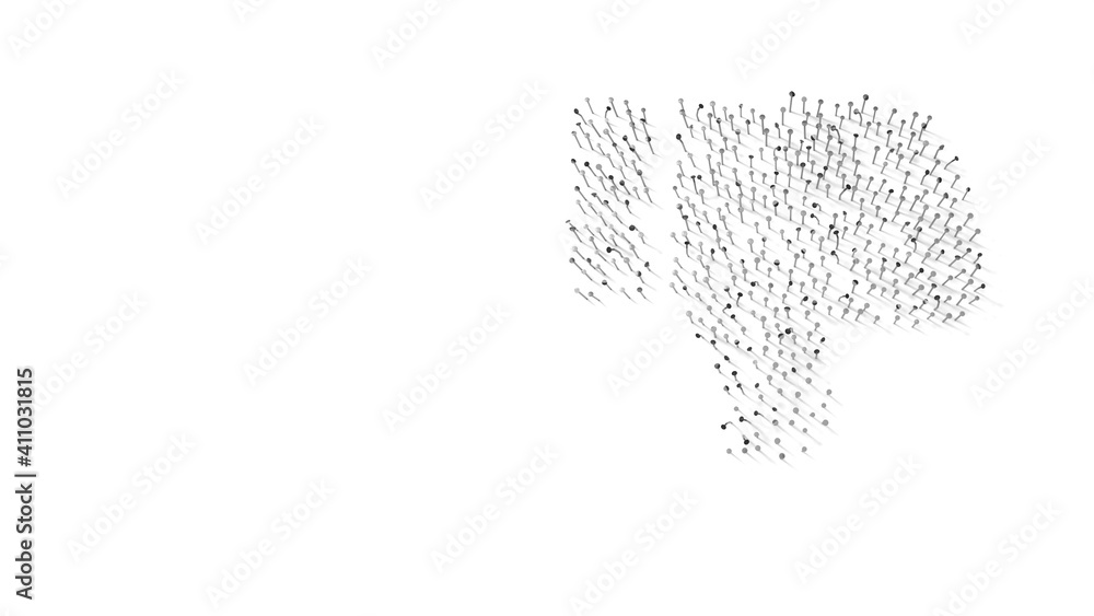 3d rendering of nails in shape of symbol of social dislike with shadows isolated on white background 3d rendering of nails in shape of symbol of social dislike with shadows isolated on white background