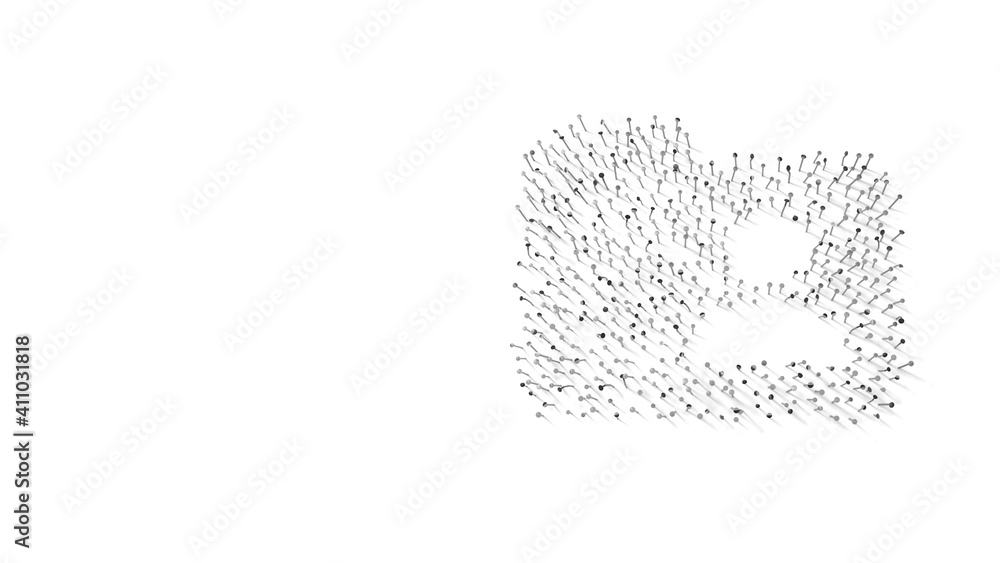 3d rendering of nails in shape of symbol of social with shadows isolated on white background 3d rendering of nails in shape of symbol of social with shadows isolated on white background