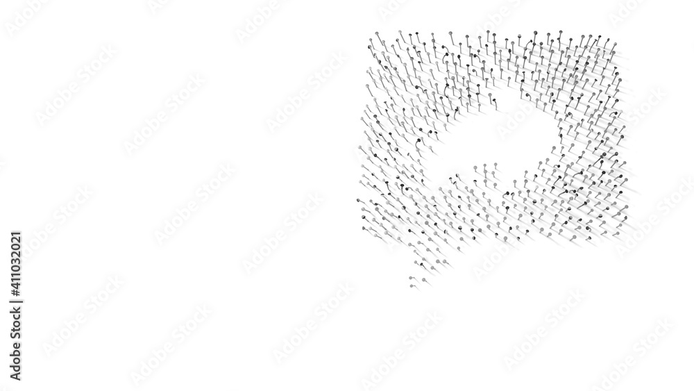 3d rendering of nails in shape of symbol of share with shadows isolated on white background 3d rendering of nails in shape of symbol of share with shadows isolated on white background