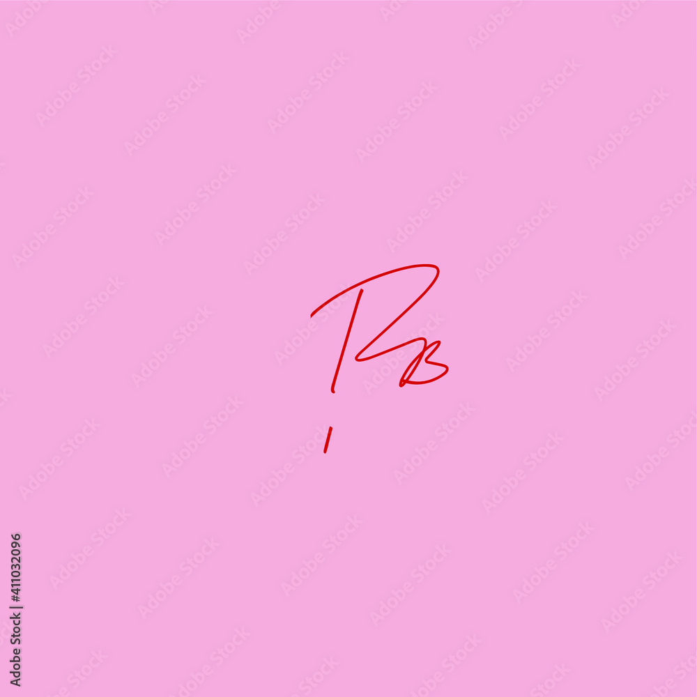 R B initial handwriting logo for identity