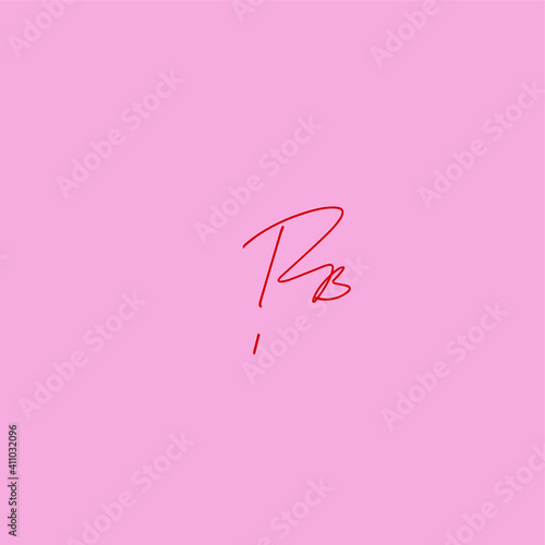 R B initial handwriting logo for identity