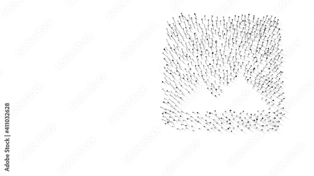 3d rendering of nails in shape of symbol of photo with shadows isolated on white background 3d rendering of nails in shape of symbol of photo with shadows isolated on white background