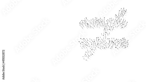 Εκτύπωση καμβά 3d rendering of nails in shape of symbol of not equal with shadows isolated on w