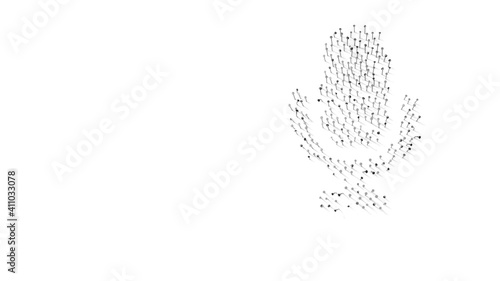 Konstfotografi 3d rendering of nails in shape of symbol of microphone with shadows isolated on