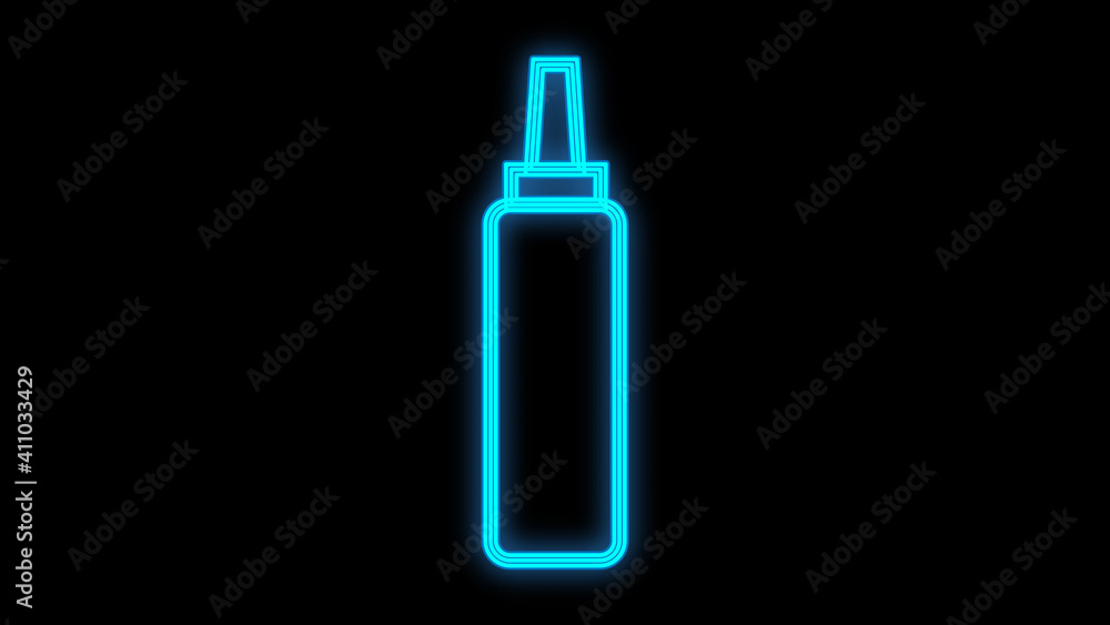 ketchup on a black background, illustration, neon. ketchup neon blue. neon sign for cafe and restaurant. registration of fast food catering. bright neon sign ketchup on a black background, illustration, neon. ketchup neon blue. neon sign for cafe and restaurant. registration of fast food catering. bright neon sign
