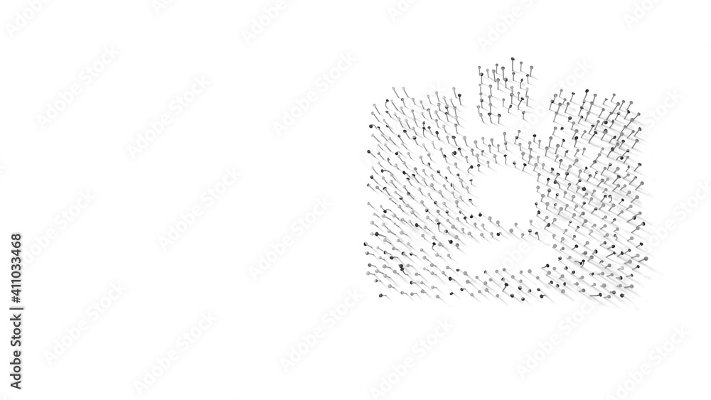 3d rendering of nails in shape of symbol of id card with shadows isolated on white background 3d rendering of nails in shape of symbol of id card with shadows isolated on white background