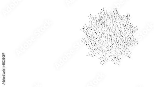 3d rendering of nails in shape of symbol of certificate badge with shadows isolated on white background