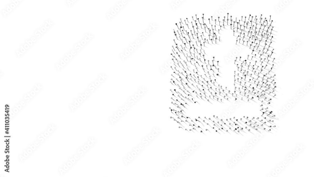 3d rendering of nails in shape of symbol of bible with shadows isolated on white background 3d rendering of nails in shape of symbol of bible with shadows isolated on white background