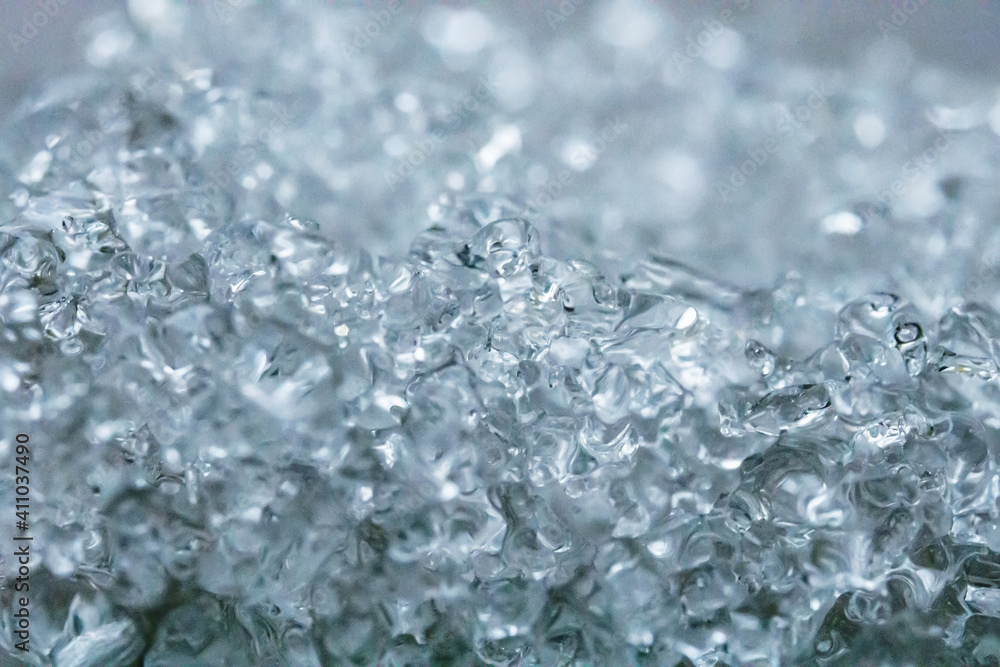 Obraz premium Ice melting. Close-up magnification with macro lens.