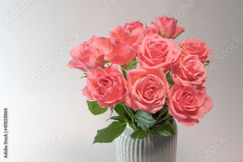 Pink roses in a vase