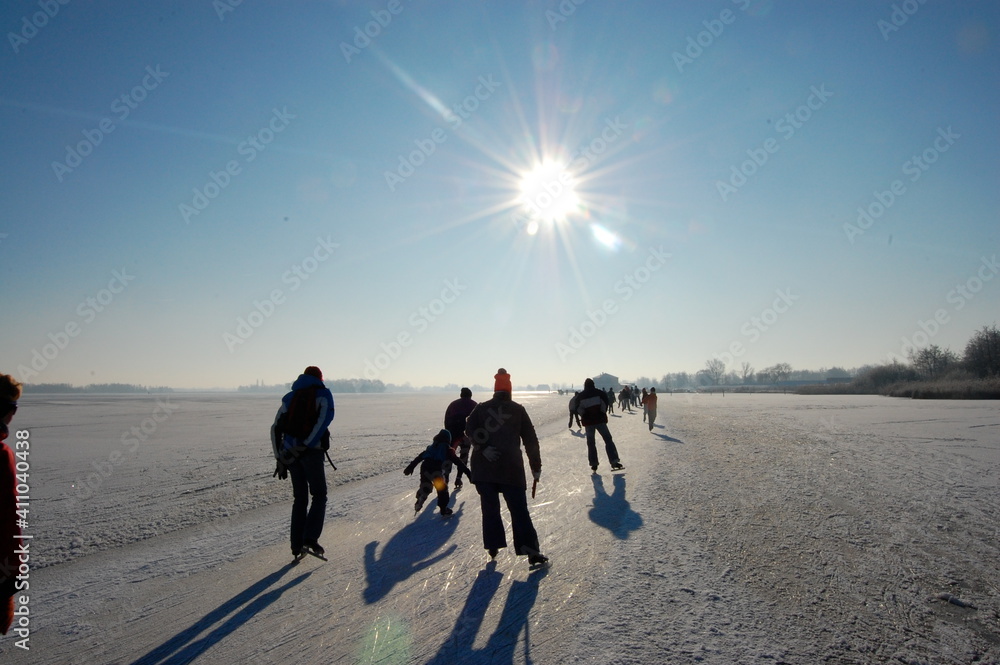 people walking on the snow