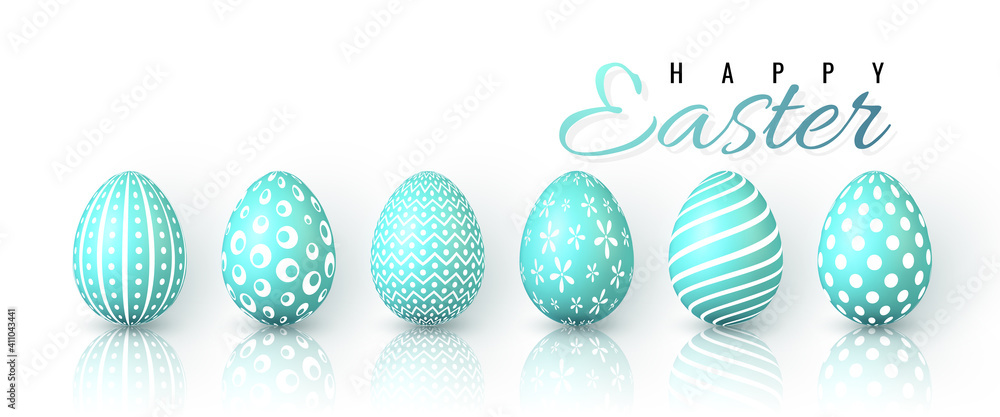 Happy Easter. Color Easter eggs on white background. Vector illustration Happy Easter. Color Easter eggs on white background. Vector illustration