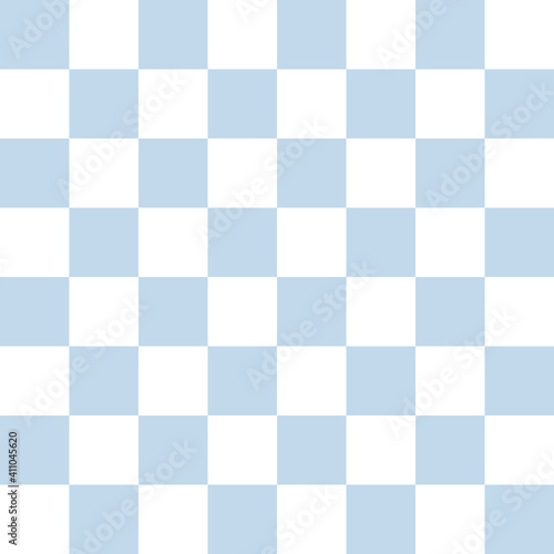 Vector seamless pattern of blue chess chessboard texture isolated on white background