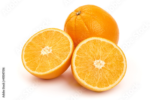 Fresh orange, isolated on white background