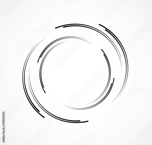 Abstract Lines in Circle Form, Design element, Geometric shape, Striped border frame for image, Technology round Logo, Spiral Vector Illustration