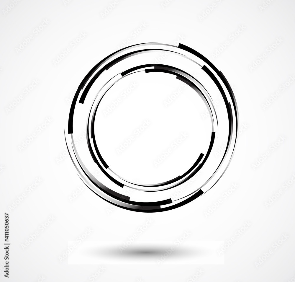 Abstract Lines in Circle Form, Design element, Geometric shape, Striped border frame for image, Technology round Logo, Spiral Vector Illustration Abstract Lines in Circle Form, Design element, Geometric shape, Striped border frame for image, Technology round Logo, Spiral Vector Illustration