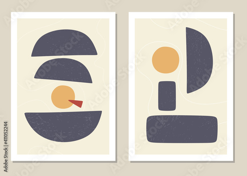 A trendy set of abstract geometric shapes in a minimal style, great decoration for walls, cards, brochures, packaging, covers. Vector illustration