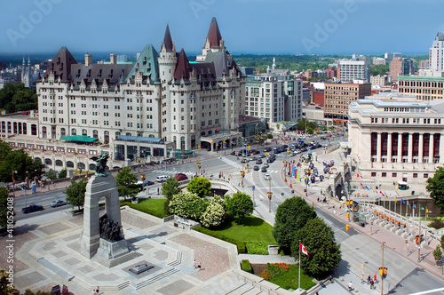 Aerial view of downtown Ottawa photo