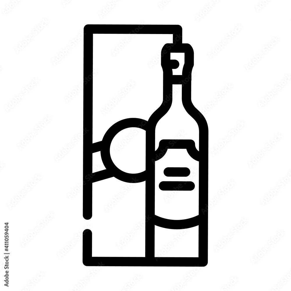 alcoholic drink bottle and package line icon vector illustration alcoholic drink bottle and package line icon vector illustration