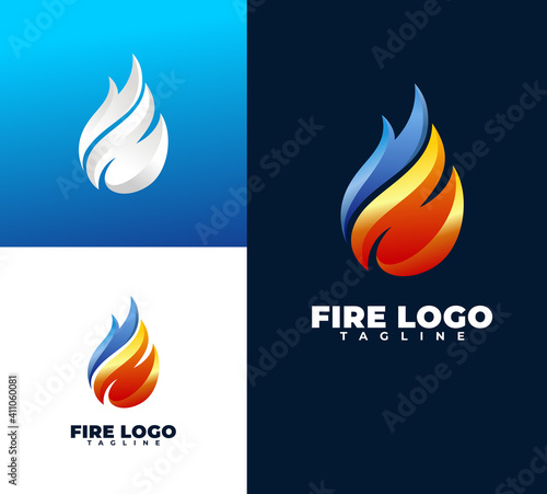 luxury and modern fire vector logo