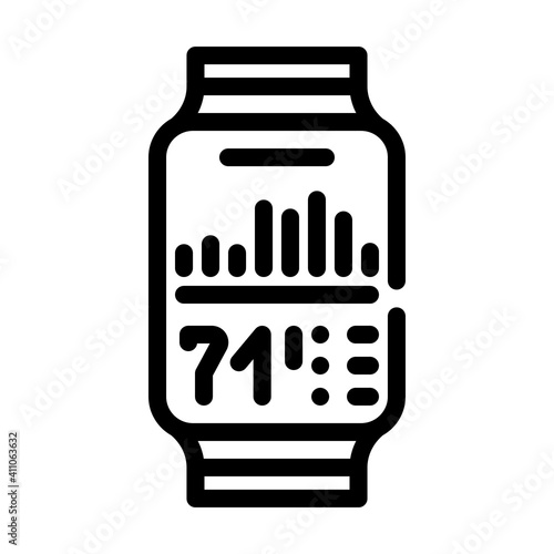 watch stress control line icon vector illustration