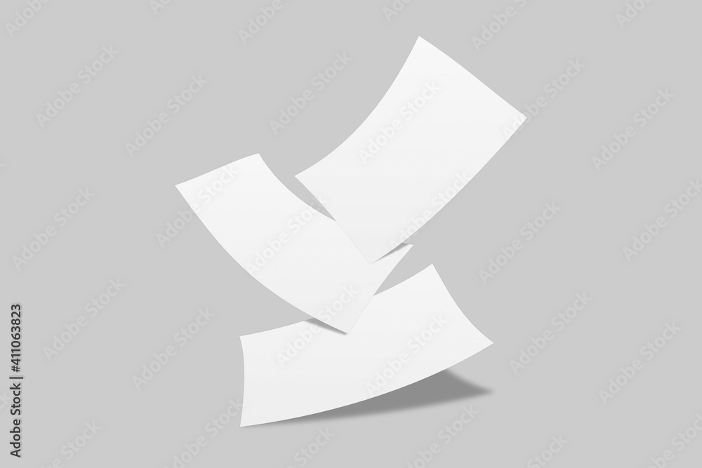 Naklejka premium Realistic blank A4 flyer brochure for mockup. Paper or poster illustration. 3D Render.