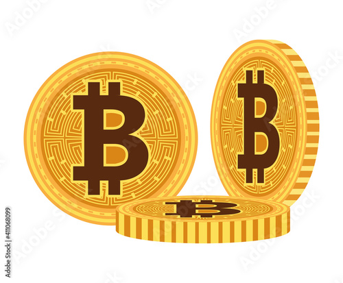bitcoins cyber money technology icons