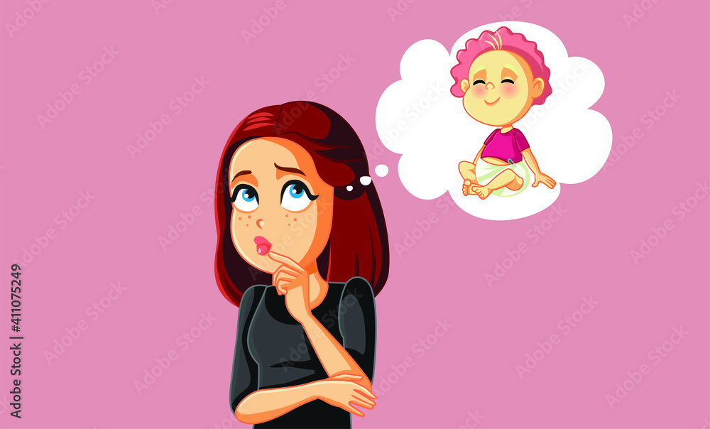 Woman Thinking about Having a Baby Woman Thinking about Having a Baby