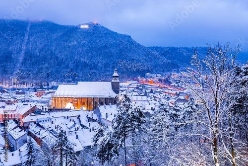 Brasov, Transylvania - Black Church winter landscape