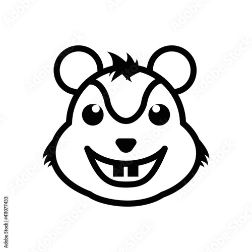 line icon set symbol and type squirrel animal face emoticon vector illustration