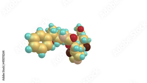 Ritonavir molecule rotating video on white photo