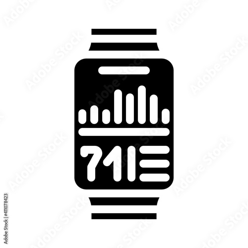watch stress control glyph icon vector illustration