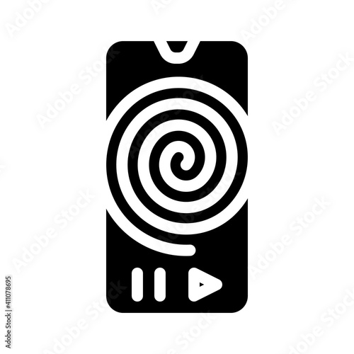 relaxation phone app glyph icon vector illustration