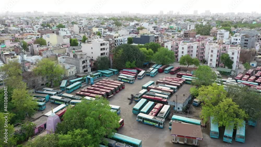 An aerial shot of the Gurgaon ,Bus stand and old Gurgaon Railway Station in Gurgaon or Gurugram at NCR, India An aerial shot of the Gurgaon ,Bus stand and old Gurgaon Railway Station in Gurgaon or Gurugram at NCR, India