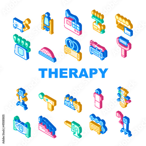 Physical Therapy Aid Collection Icons Set Vector photo