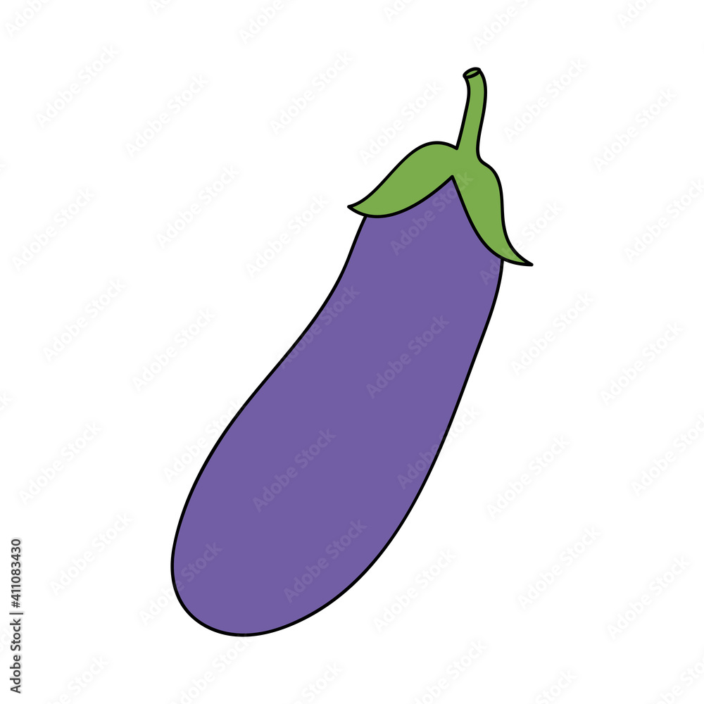 eggplant vegetable icon, flat style eggplant vegetable icon, flat style