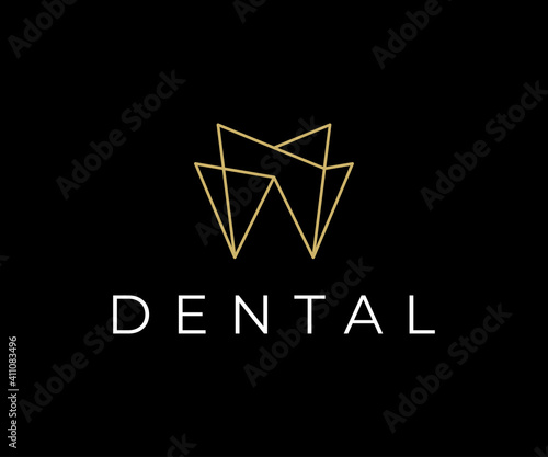 Dental Logo, Luxury Elegant with simple line art, monoline, outline style