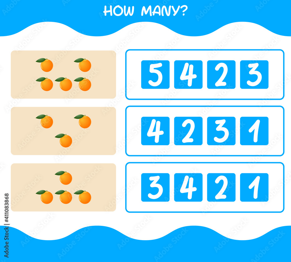 How many cartoon orange. Counting game. Educational game for pre shool years kids and toddlers How many cartoon orange. Counting game. Educational game for pre shool years kids and toddlers