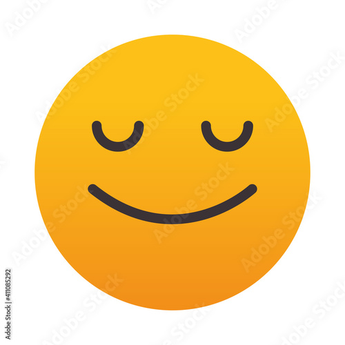 emoji peaceful face icon, colorful design