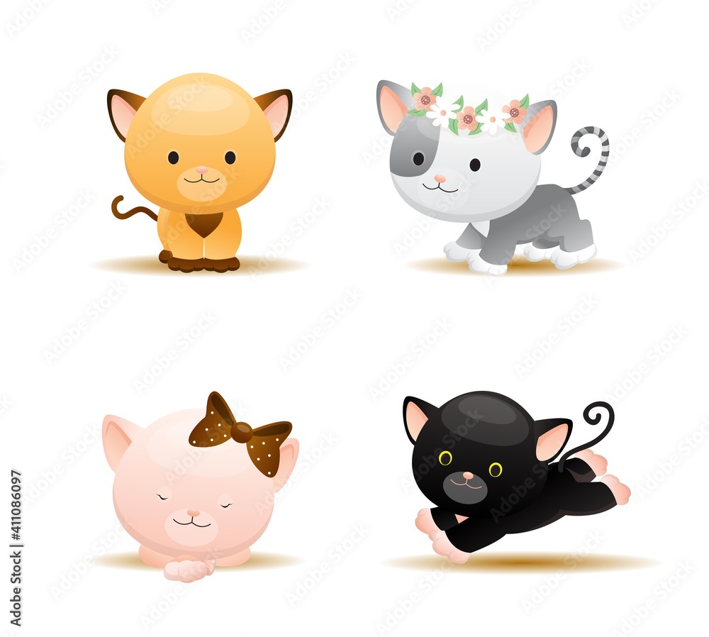 Cute animal character frame vector
