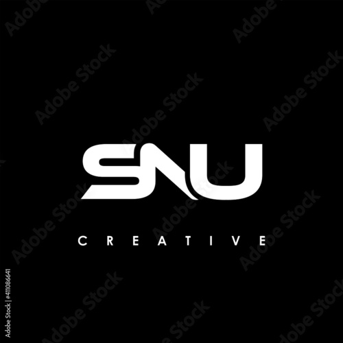 SNU Letter Initial Logo Design Template Vector Illustration
