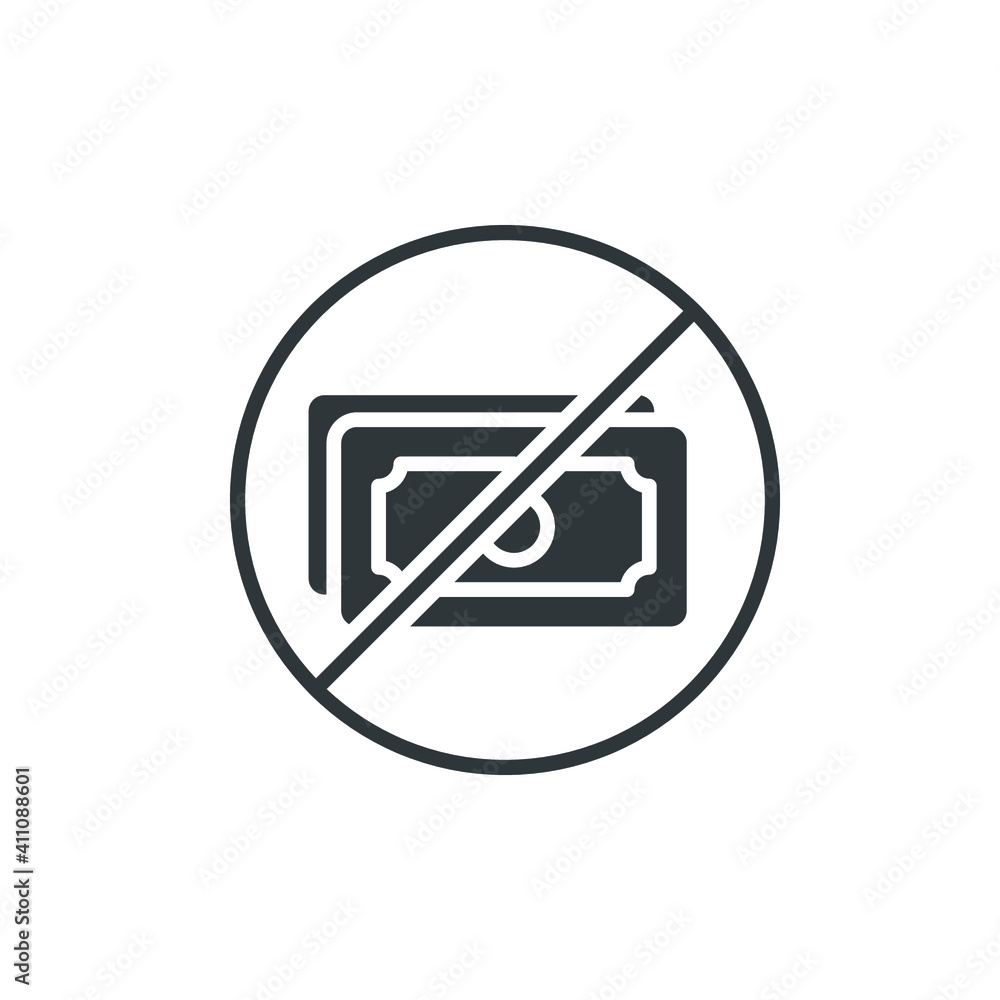 No money line icon. Outline style sign for web and app. No cash money symbol vector illustration. Editable stroke EPS 10 No money line icon. Outline style sign for web and app. No cash money symbol vector illustration. Editable stroke EPS 10