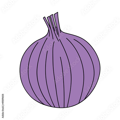 onion vegetable icon, flat style