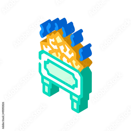 sauna relax isometric icon vector illustration color
