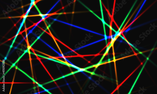 Glowing futuristic lines in the dark space. Abstract futuristic technology art wallpaper. Vector light banner.