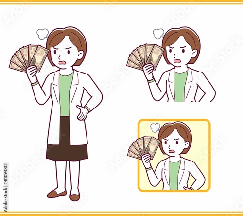 Young woman in a lab coat