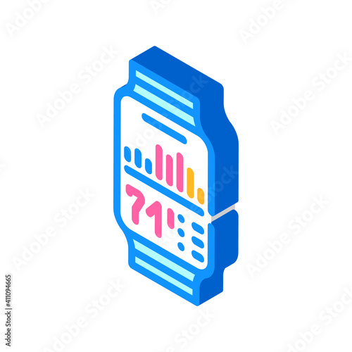 watch stress control isometric icon vector illustration